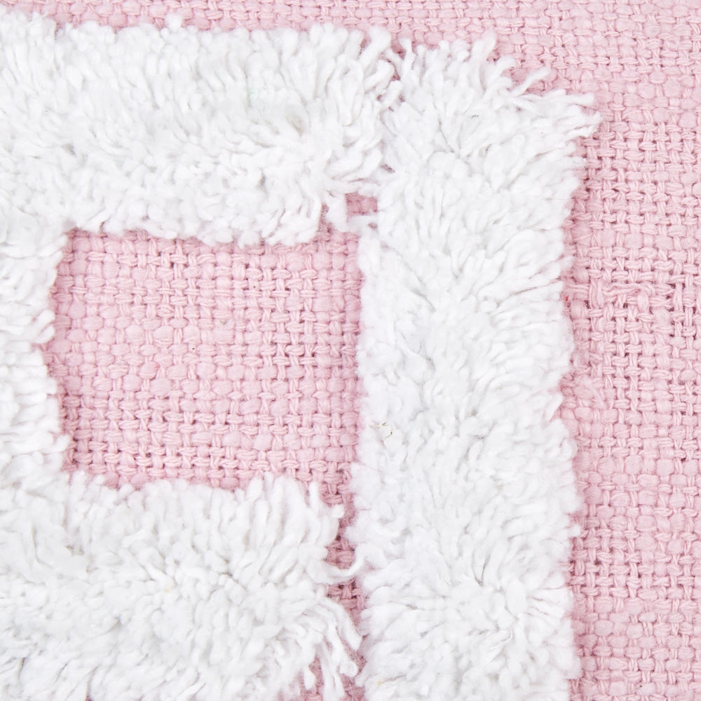 2 cuscini decorativi in cotone rosa pastello 30 x 50 cm con testo bianco
