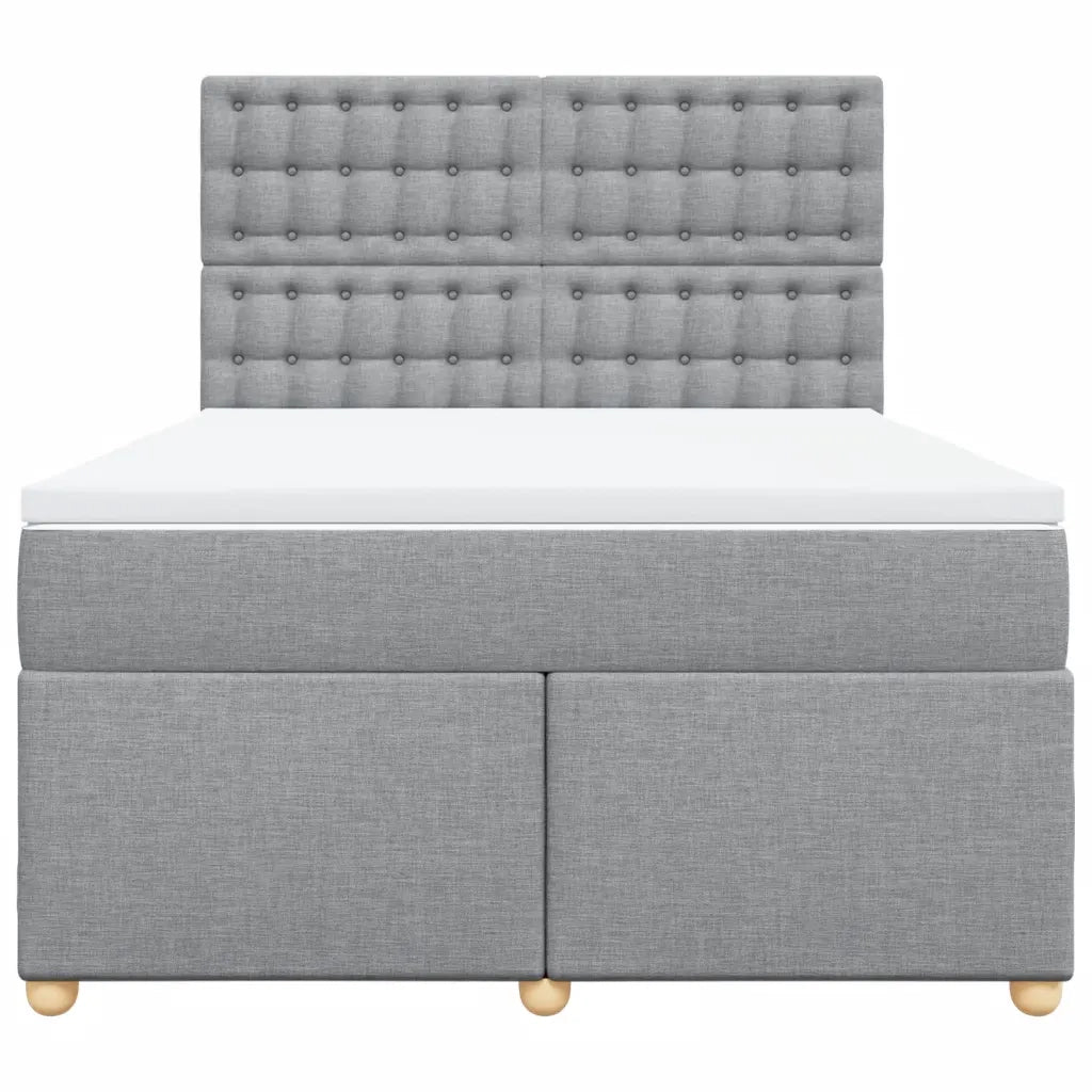 Giroletto a Molle con Materasso Grigio Chiaro 140x200cm Tessuto