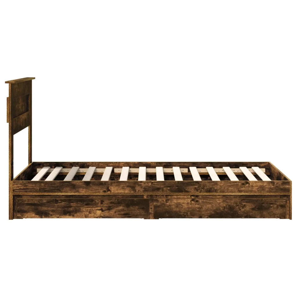 Letto con Contenitore Rovere fumé 75 x 190 cm Legno multistrato
