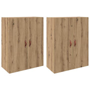 Set di 2 moderni pensili da parete 69,5 x 34 x 90 cm con ampio spazio di archiviazione design elegante in legno di rovere ingegnerizzato realizzati a mano 02_0056062