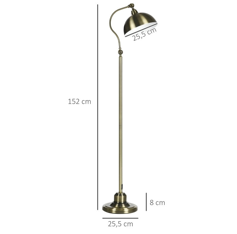 Lampada da terra 42x25.5x152 cm orientabile in metallo bronzo