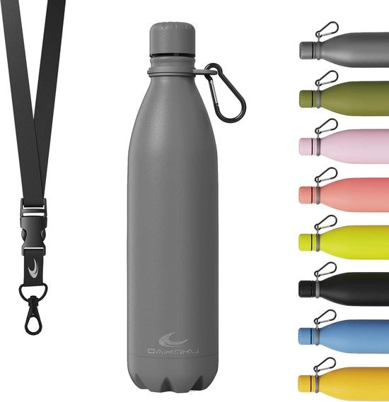 Fiaschetta in acciaio inossidabile a doppia parete - Biberon di acqua di 750 ML - Sicuro, Salutare e Multifunzionale - Ideale per Casa, Sport e Viaggi