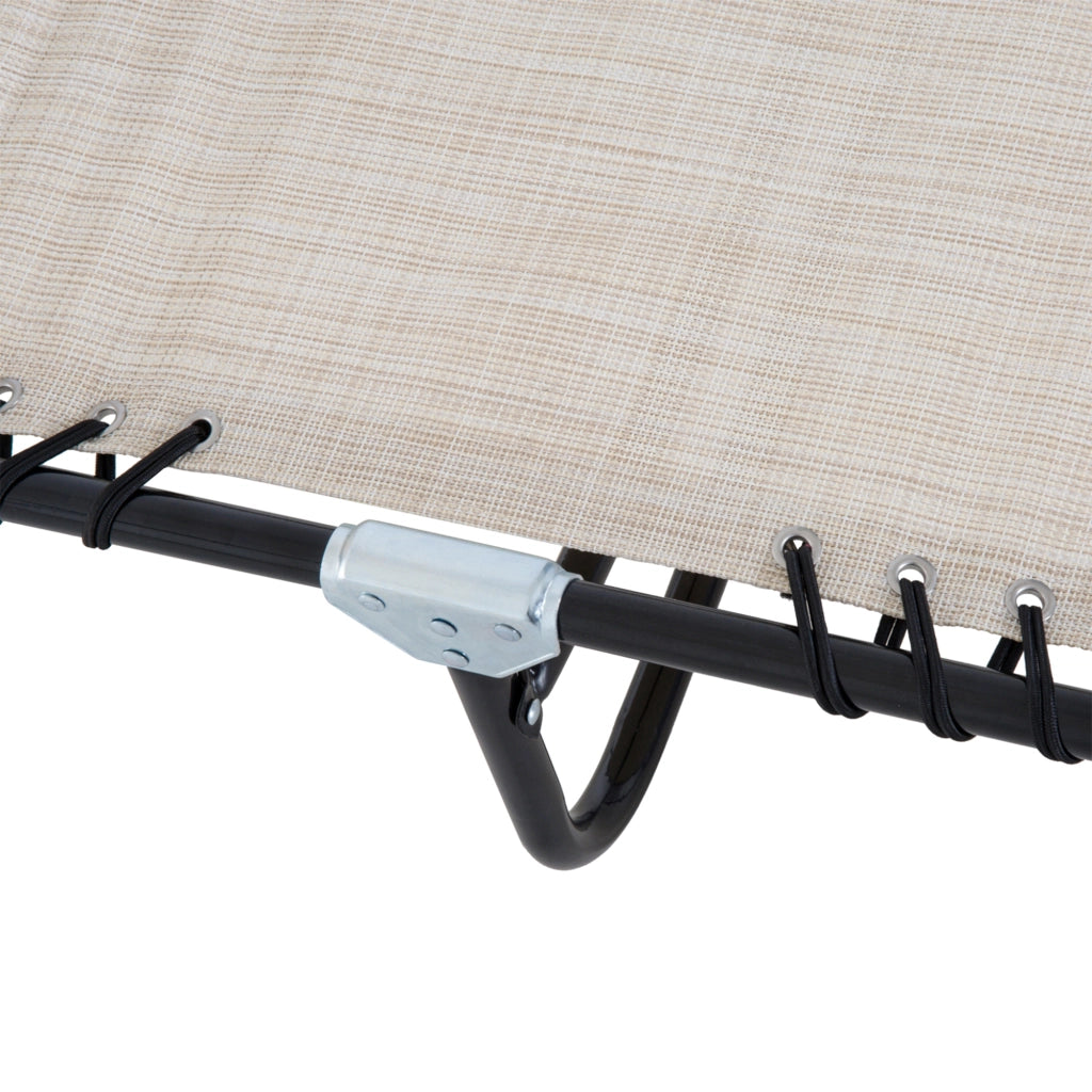 Lettino prendisole pieghevole con schienale regolabile in 4 posizioni in acciaio colore beige.