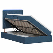 Letto con contenitore LED e materasso Blu 120 x 200 cm Tessuto 3460004