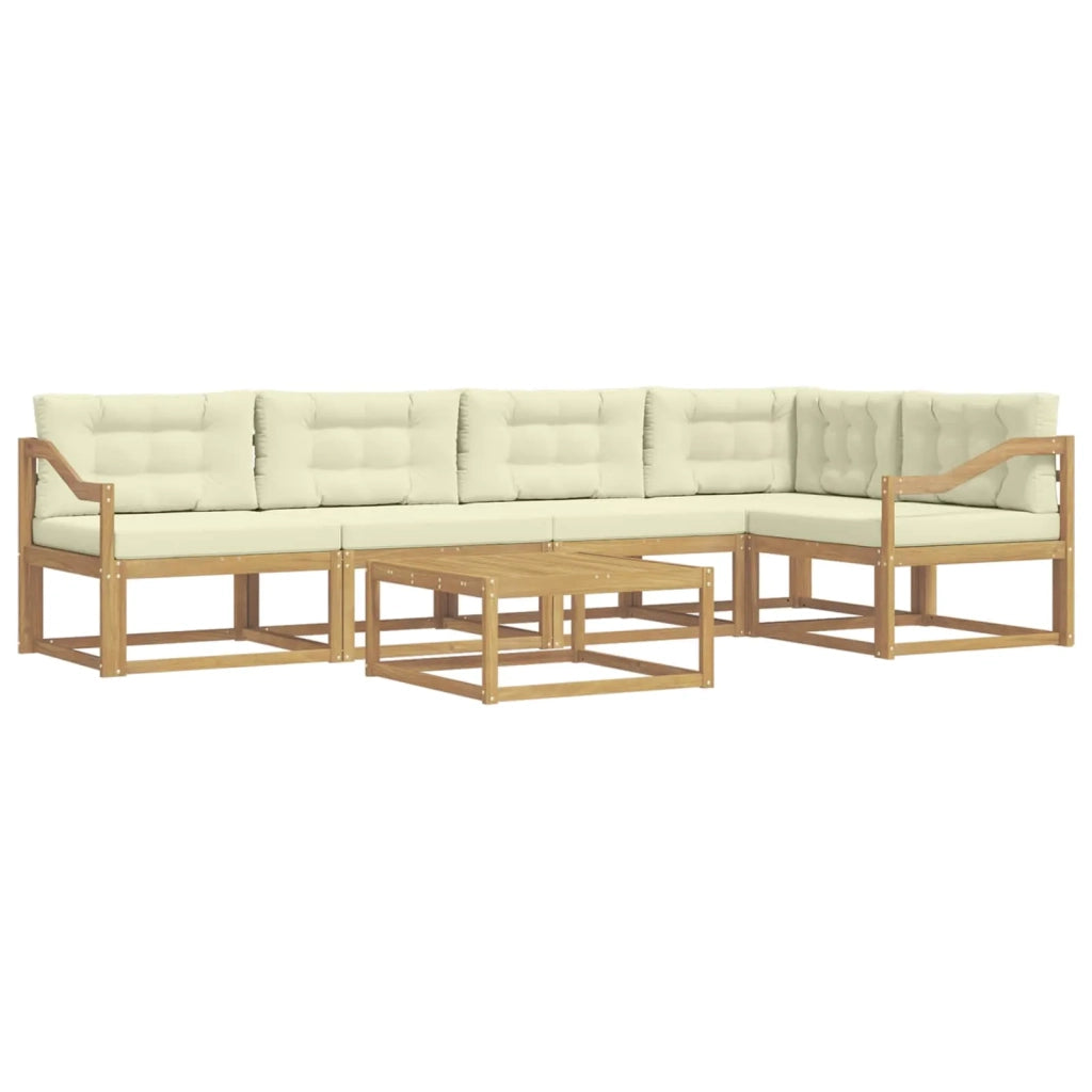 Set di divani da esterno 6 pcs Bianco e Crema 79 x 79 x 37 cm
