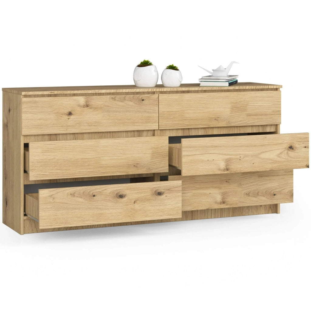 Cassettiera AKORD K160 Quercia Artisan 160 cm 6 cassetti 160x40x77 cm