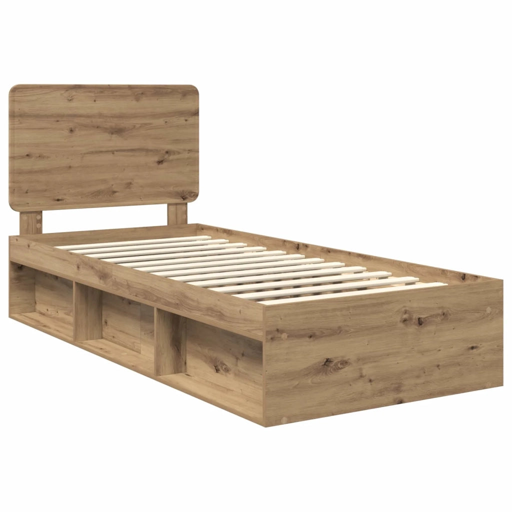 Struttura del letto con testiera Rovere Artigianale 75 x 190 cm 3412559