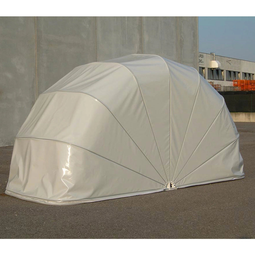 Motobox a Chiocciola Copertura Box in PVC 320x130xh160 cm per Moto Scooter Grigio