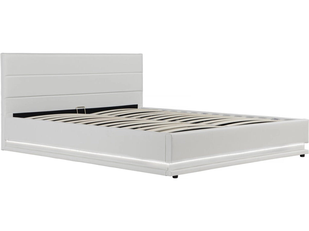 Letto LED con contenitore "Anastasia" - 140 x 190 cm - Bianco
