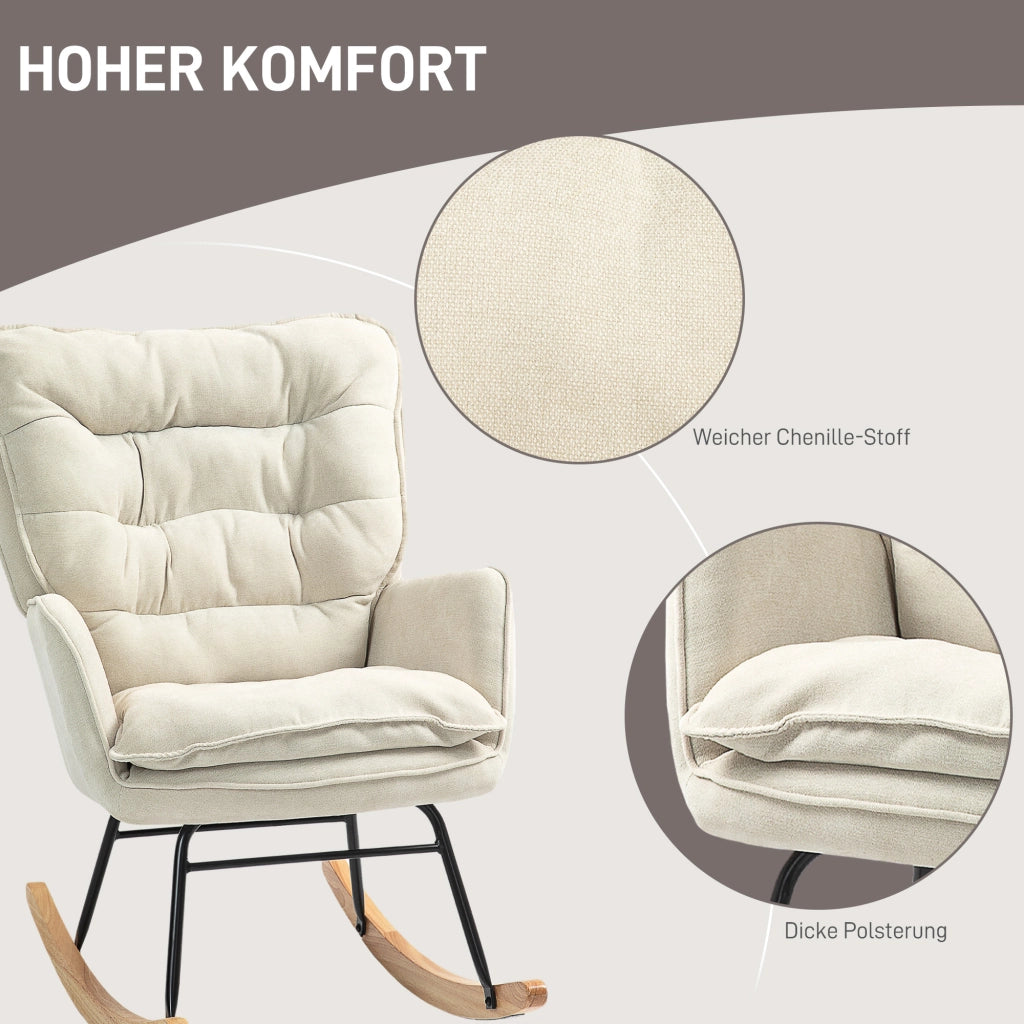 POLTRONA A DONDOLO 71x98,5x97 cm Beige in poliestere