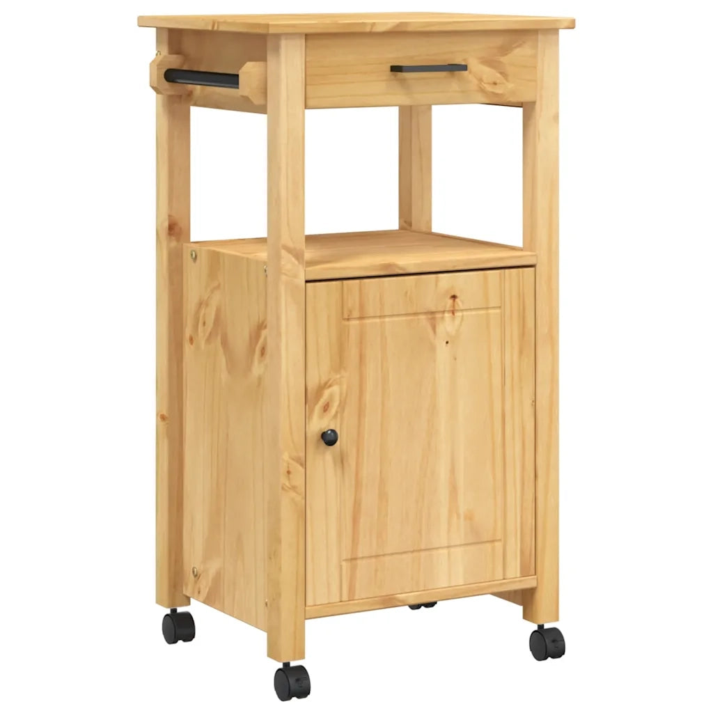Carrello da Cucina-Scaffale per Cucina MONZA 48x40x88,5 cm in Legno Massello di Pino 445063