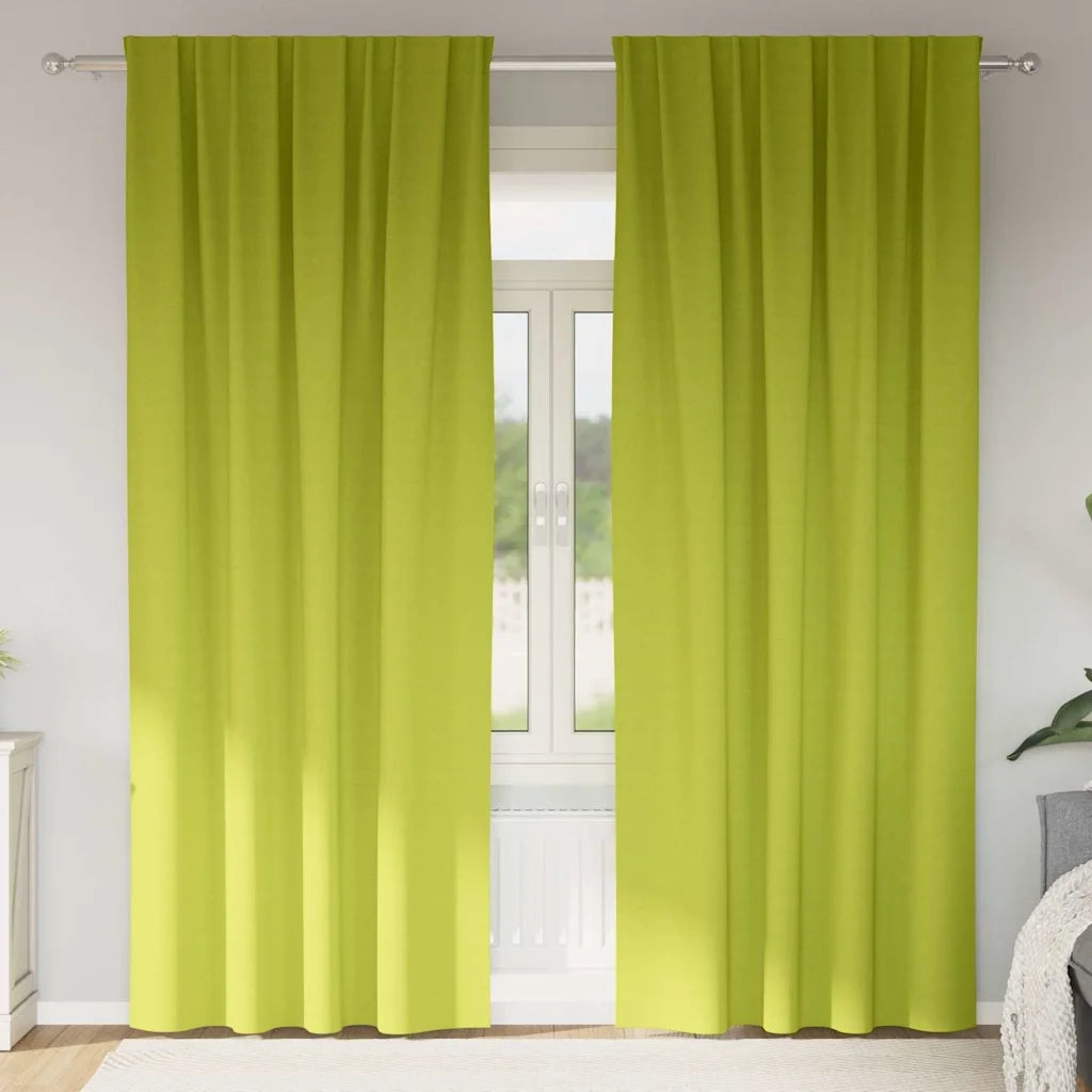 Tende Blackout con Anelli 2 pcs Verde 225 x 140 cm Poliestere 4107500