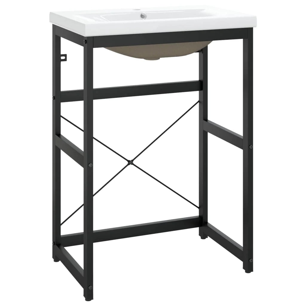 Telaio per lavabo da incasso 59 x 38 x 83 cm ferro nero 02_0006780