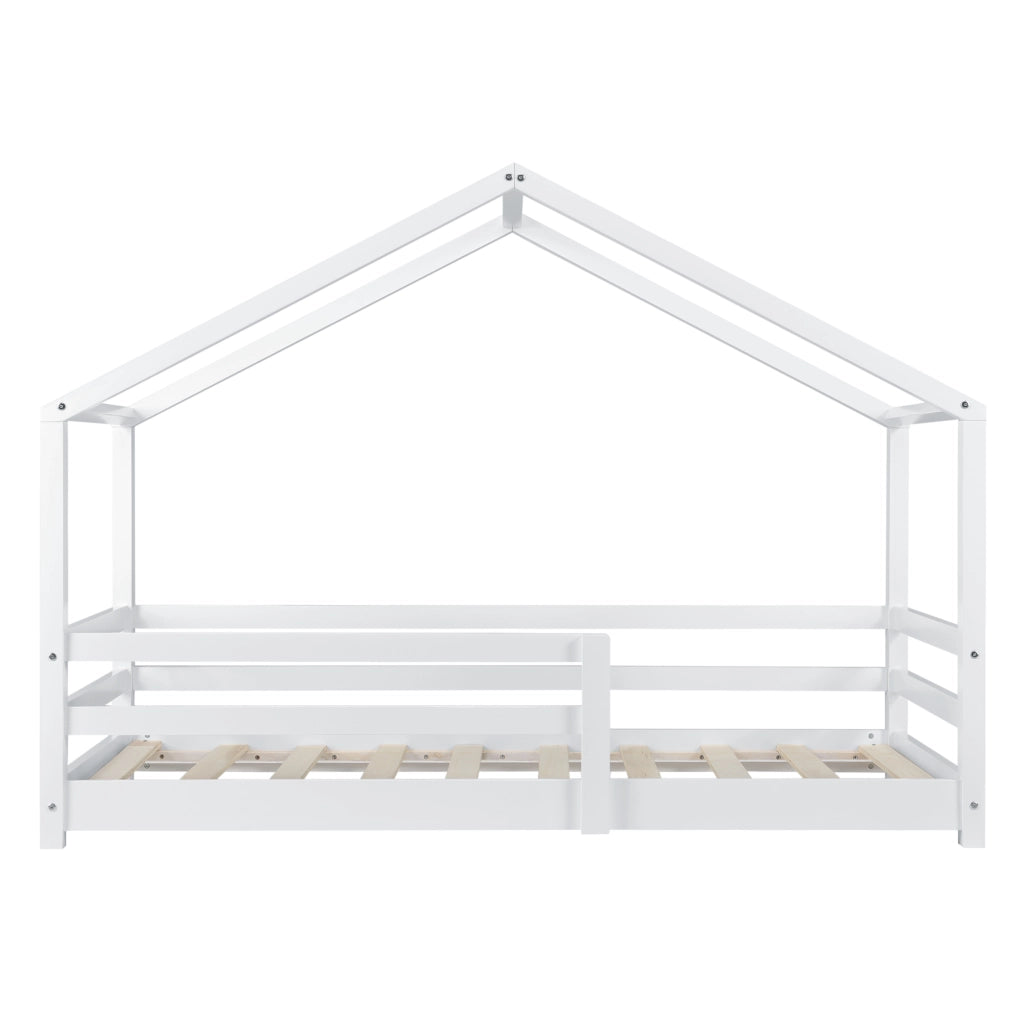 Letto per Cameretta Knätten a Casetta 70 x 140 cm con Sponde - Bianco [en.casa]