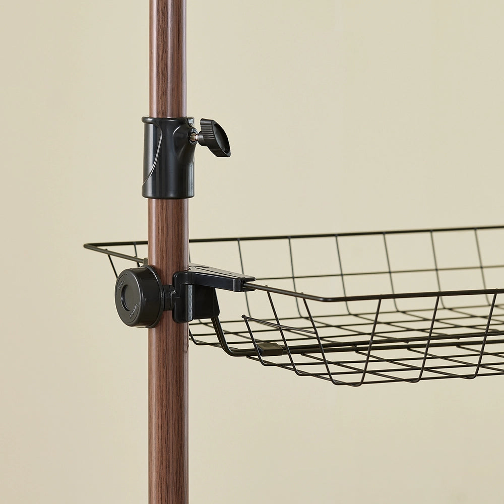 SoBuy | Appendiabiti da Terra Telescopico Venatura del Legno | Appendiabiti in Piedi | Armadio Aperto Regolabile | 331.8x37.0x295.0 cm | Capacità di carico 65 kg | KLS04-II-BR
