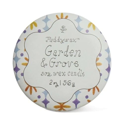 Candela in latta stampata Tulip da 56 g (2 oz) - Giardino e boschetto
