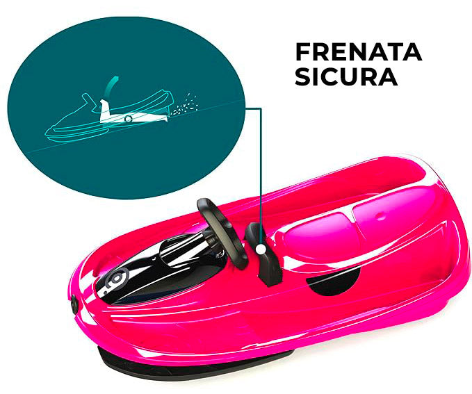 Bob Slittino da Neve 98x56x30 cm 2 Posti Stratos Rosso