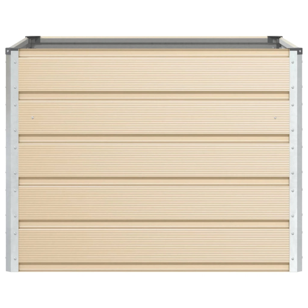 Fioriera quadrata moderna 100 x 100 x 75 cm decorativa per uso esterno stile chic acciaio avorio 02_0059136
