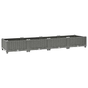 Fioriera rialzata per piante fiori terrazza giardino 160 x 40 x 23 cm polipropilene grigio 02_0039213