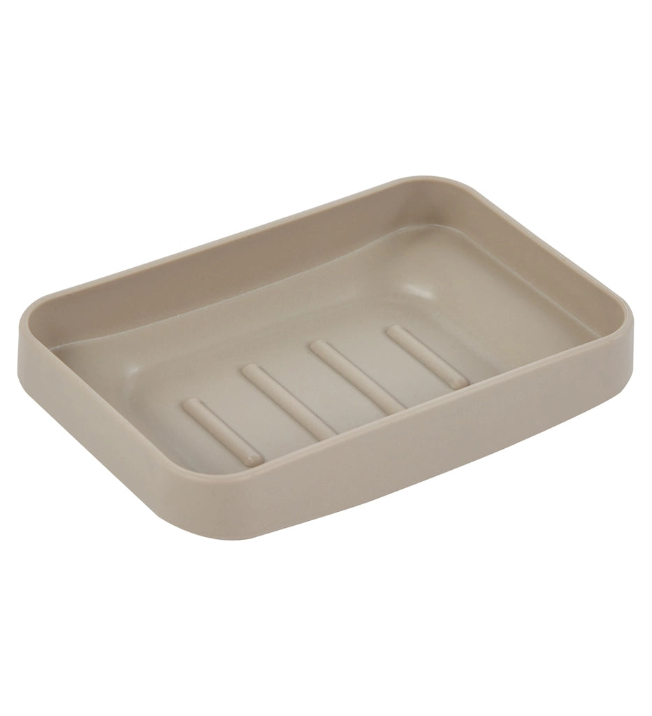 Set Completo Accessori Bagno 6 Pezzi Design Moderno In Plastica Resistente Con Finiture Lucide Incluso Cestino Pattumiera,Dispenser Sapone, PortaSaponetta, Porta Spazzolini, Portascopino - Caffe