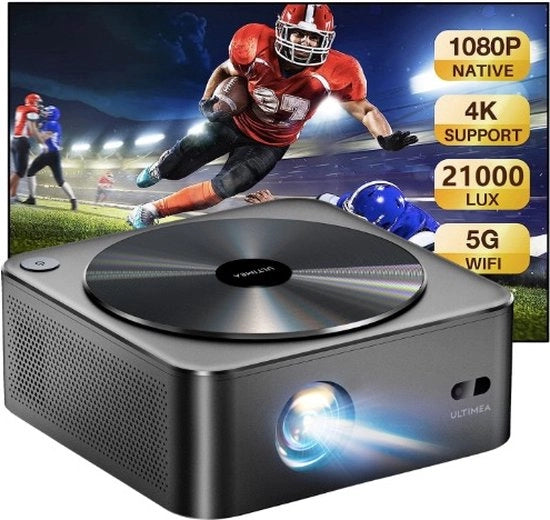 Proiettore Beamer 21.000 Lumen - Connessione WiFi - Connessione Bluetooth - Risoluzione 1080P Full HD - Streaming - Compatibilità iOS e Android - HDMI - Cavo - Comando a distanza