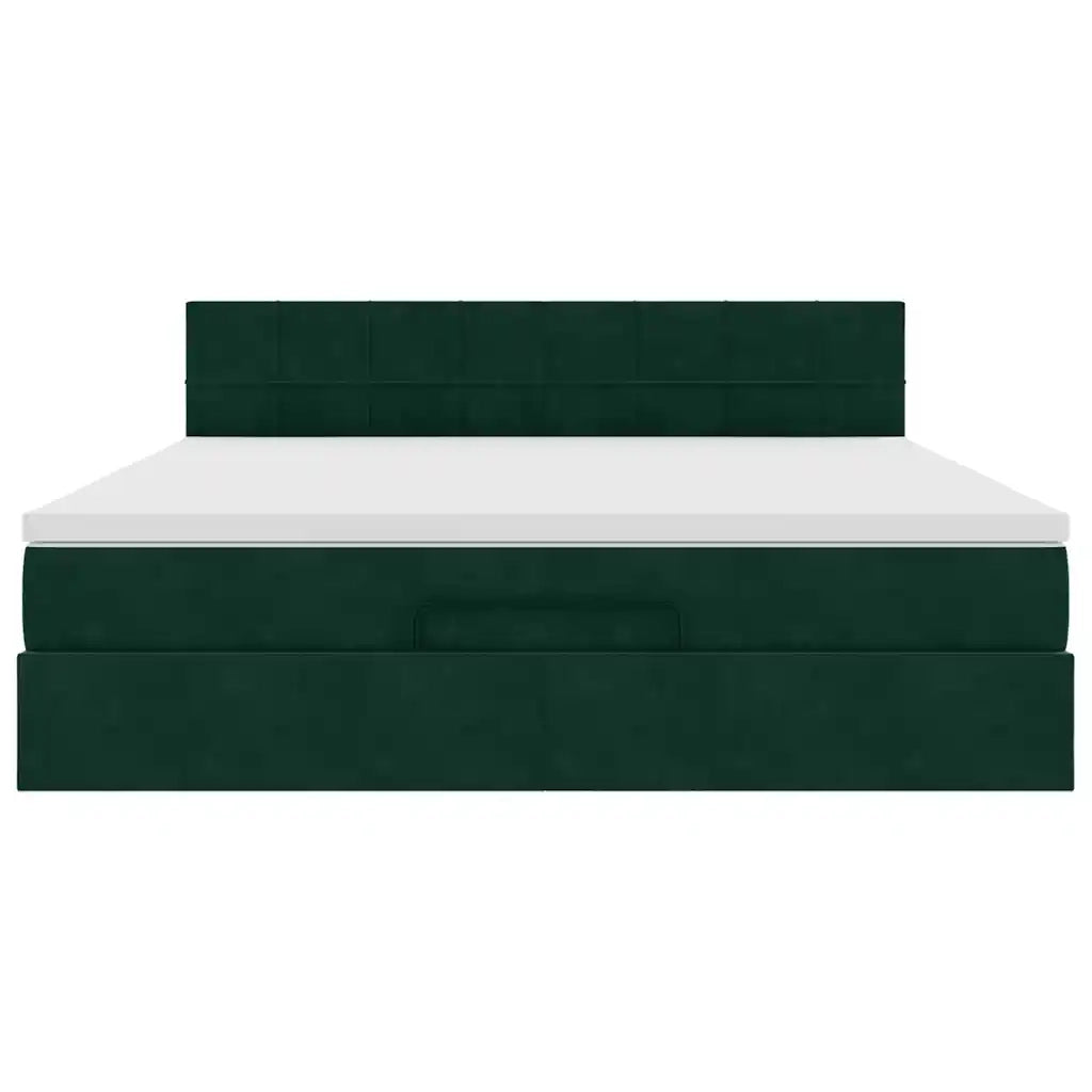 Struttura Letto Pouf con Materasso 160x200 cm in Velluto