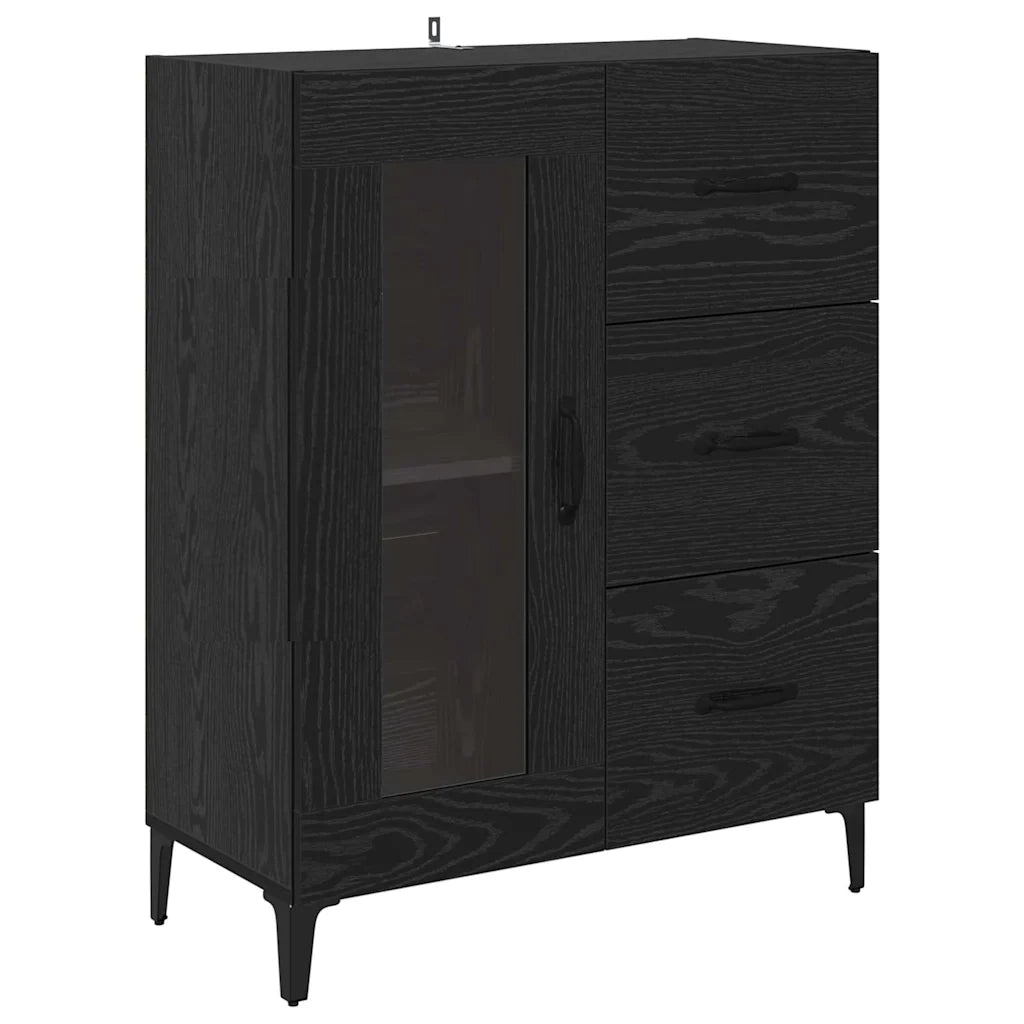 Credenza Rovere Nero 69,5 x 34 x 180 cm Legno multistrato 3416101