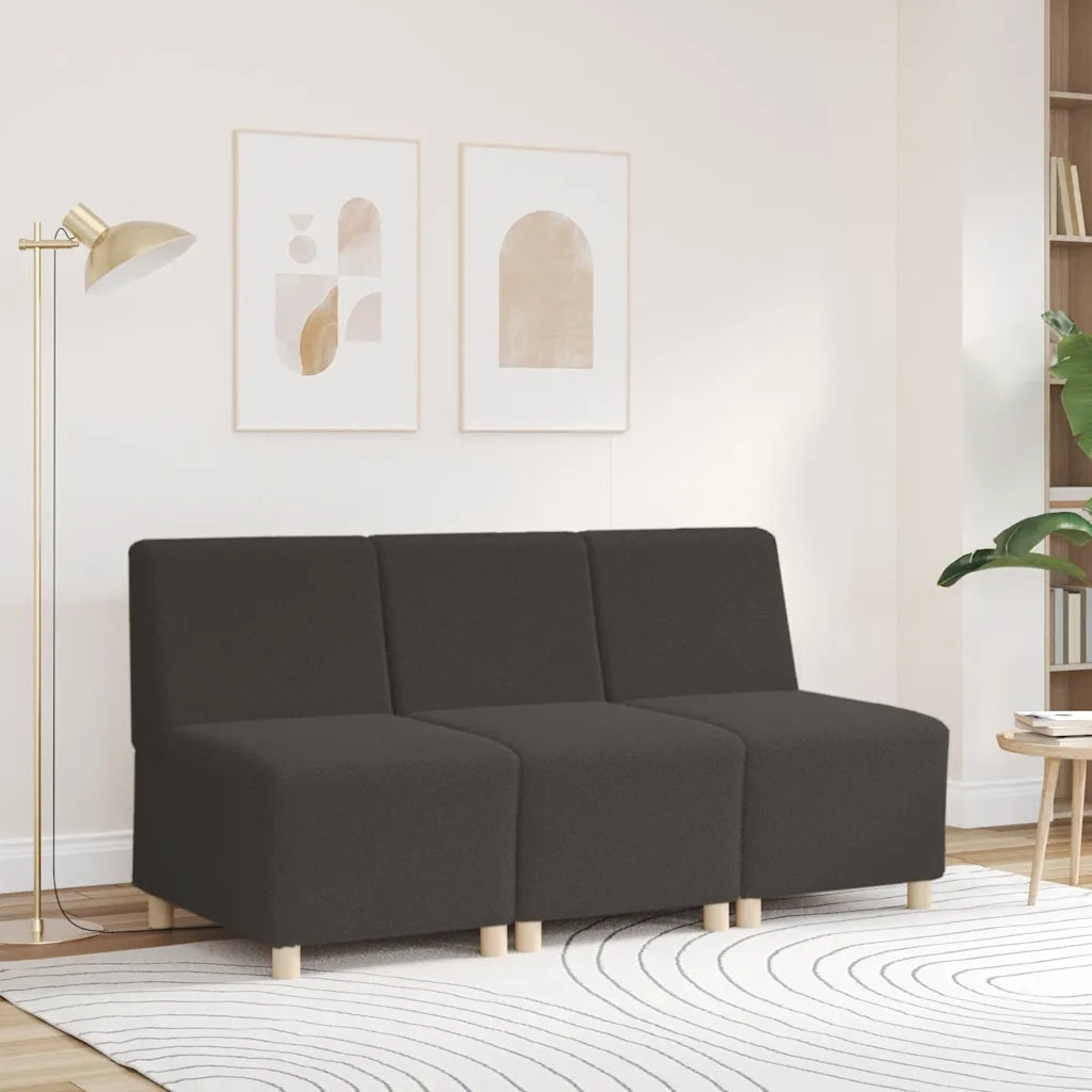 Divano componibile senza braccioli grigio scuro 55 cm tessuto effetto lana riccio 4108505