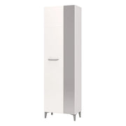 Armadio Camera da Letto Lomazzo, Guardaroba 2 Ante Appendiabiti, 58x195h cm Bianco