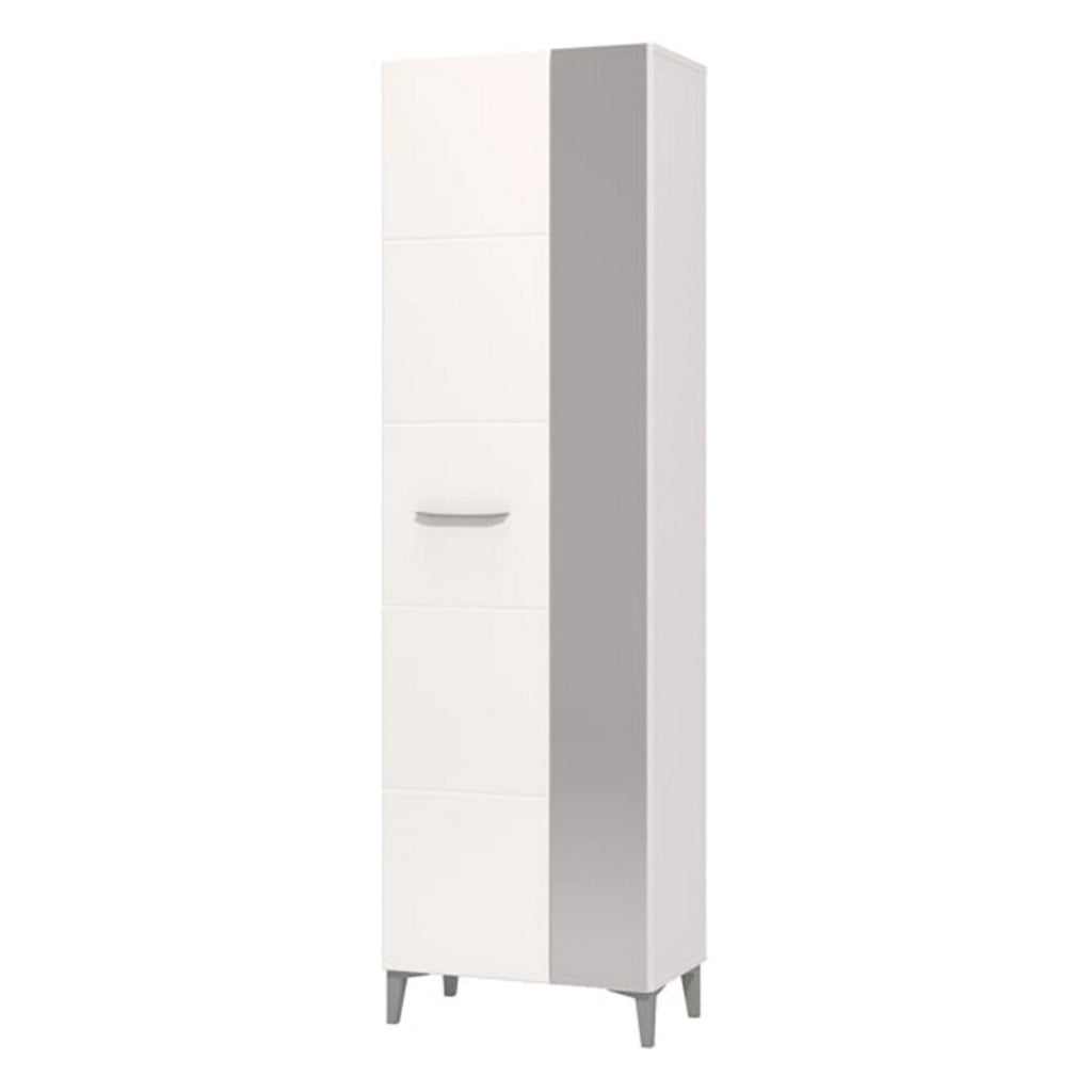 Armadio Camera da Letto Lomazzo, Guardaroba 2 Ante Appendiabiti, 58x195h cm Bianco