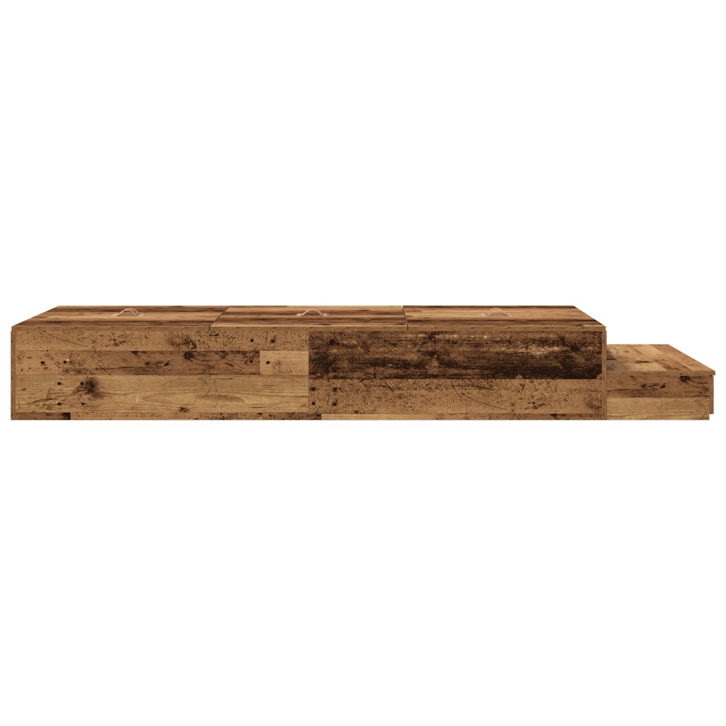 Letto con contenitore in legno vecchio 90x190 cm