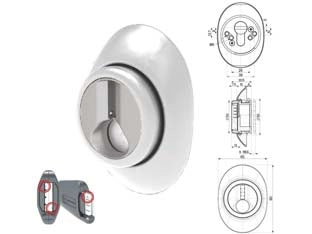 DEFENDER REGOLABILE A GHIERA MOSTRINA PIENA CROMATO SATINATO- - mm.65x90 - regolazione da mm.8 a mm.14 (DF481P) - 1 pezzi MOTTURA