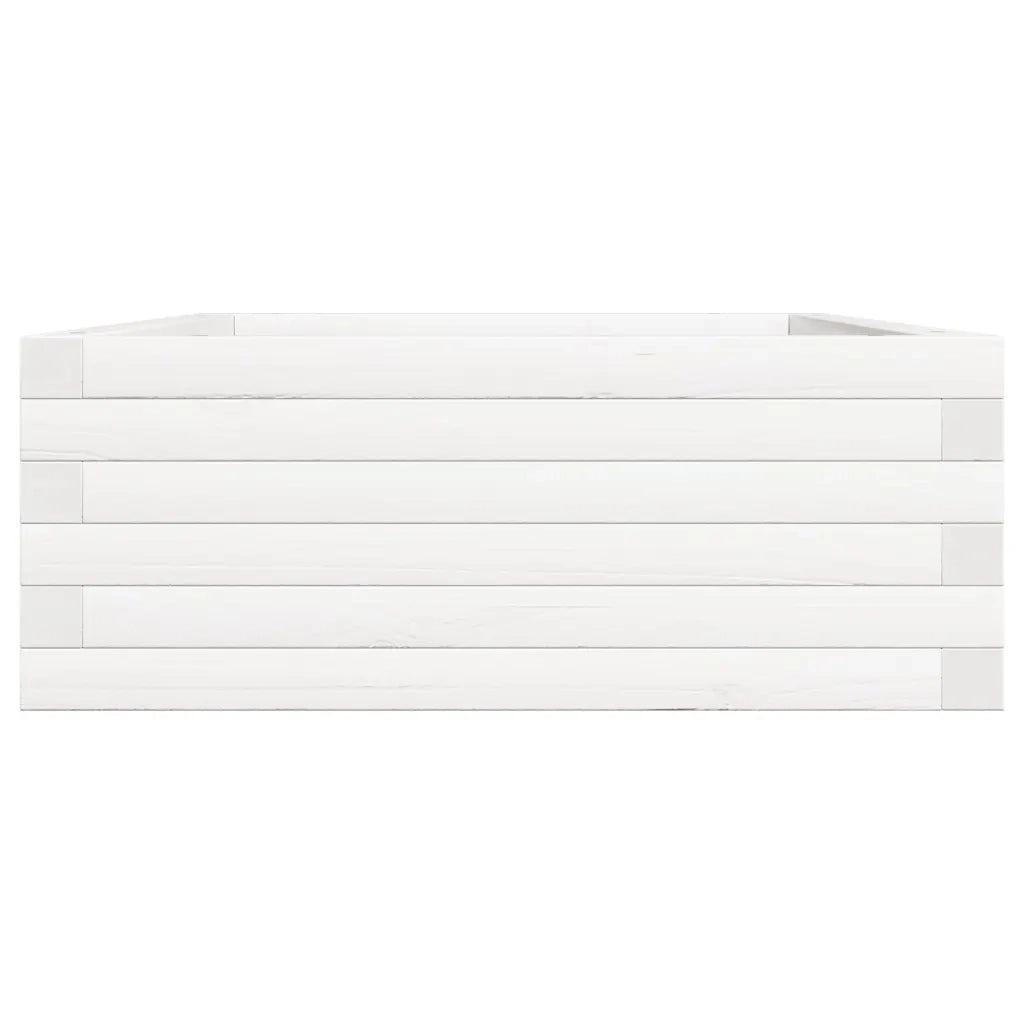 Fioriera da Giardino Bianca 90x60x23 cm Legno Massello di Pino