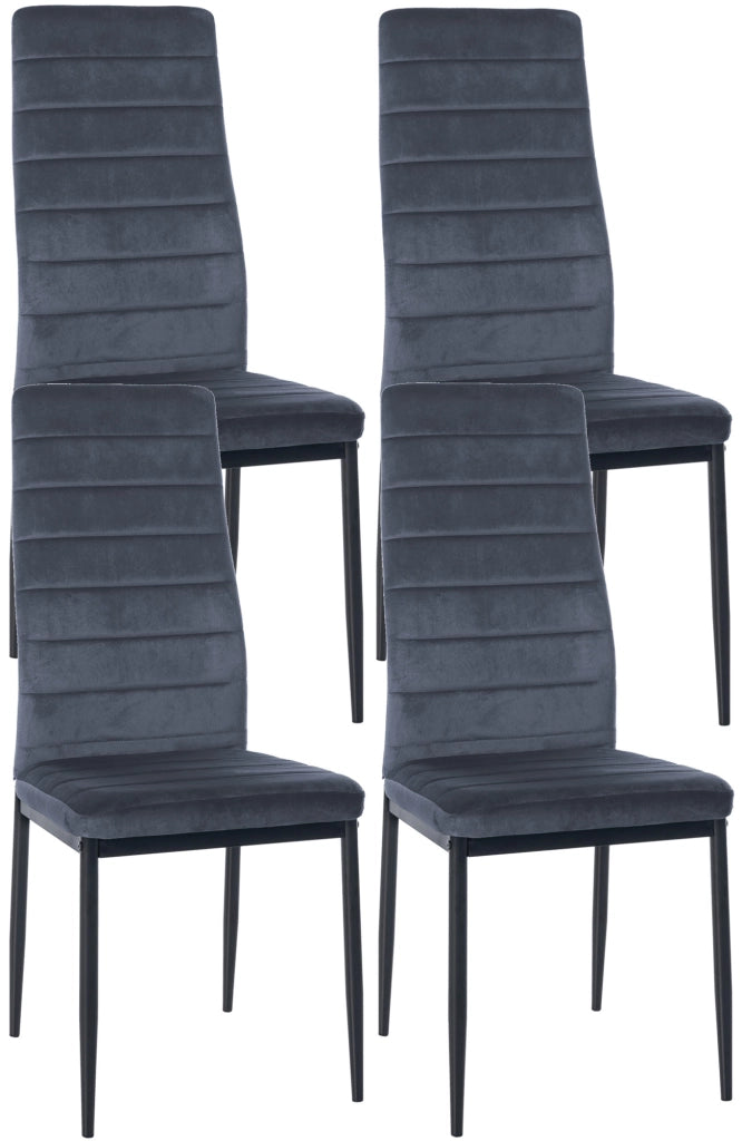 Set di 4 sedie da pranzo Mayfair grigio chiaro,Velluto