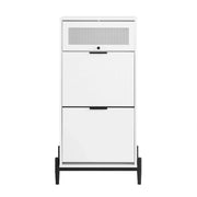 SoBuy Scarpiera con 2 scomparti e 1 anta, Credenza decorativa, Consolle laterale stretta Bianco 59x40x115cm FSB95-W