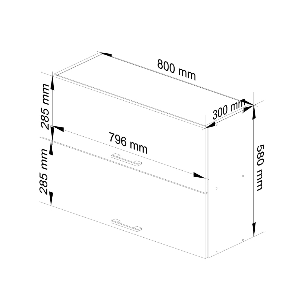 Mobile da cucina pensile sistema AKORD OLIWIA G2 Bianco 80 cm 2 ante 80x30x58 cm