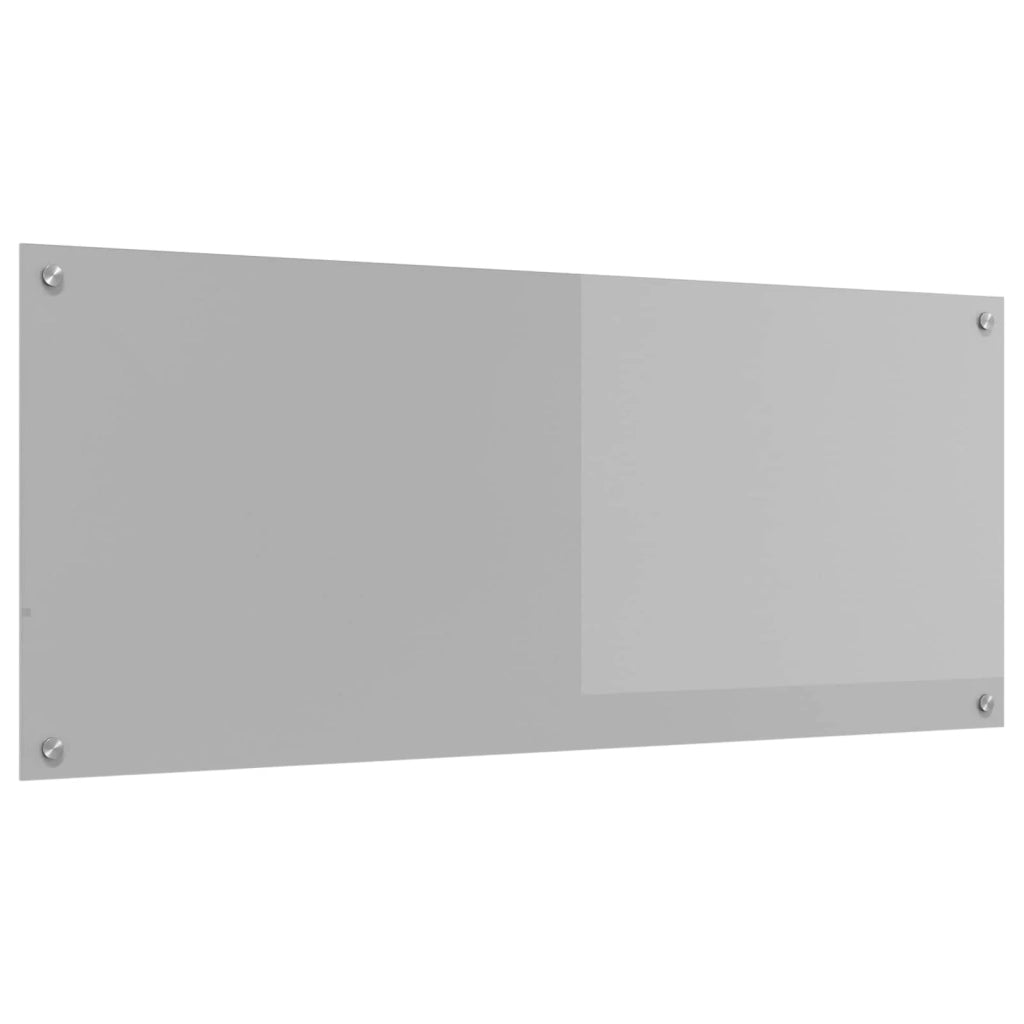 Paraschizzi moderno per cucina 120 x 50 cm resistente al calore facile da installare vetro temperato grigio chiaro 02_0058482