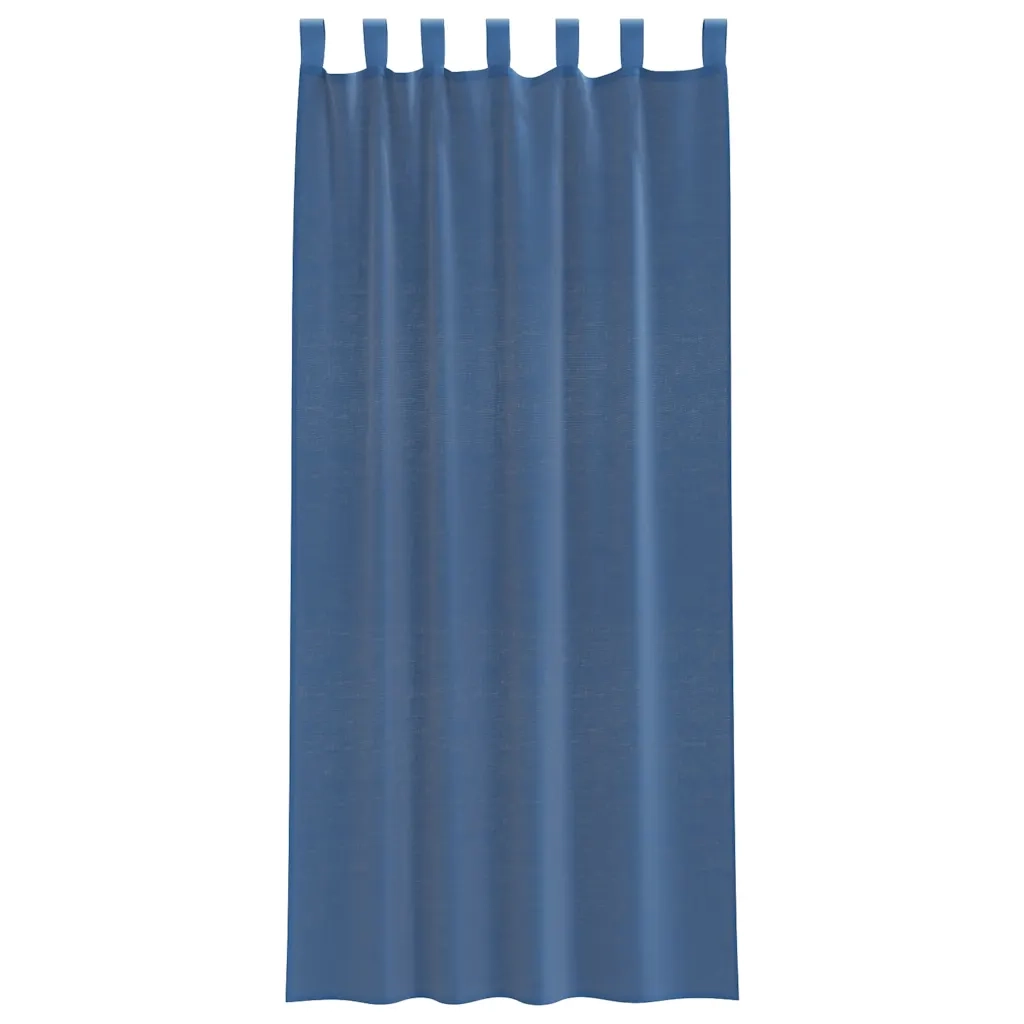 Tende in Voile con Passanti 2 pz Blu Reale 140x245 cm 4102304