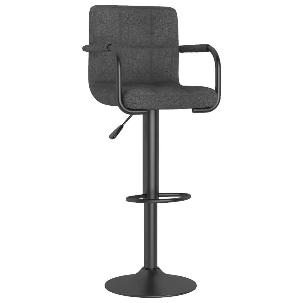 Sgabello da Bar Grigio Scuro in Tessuto 334626