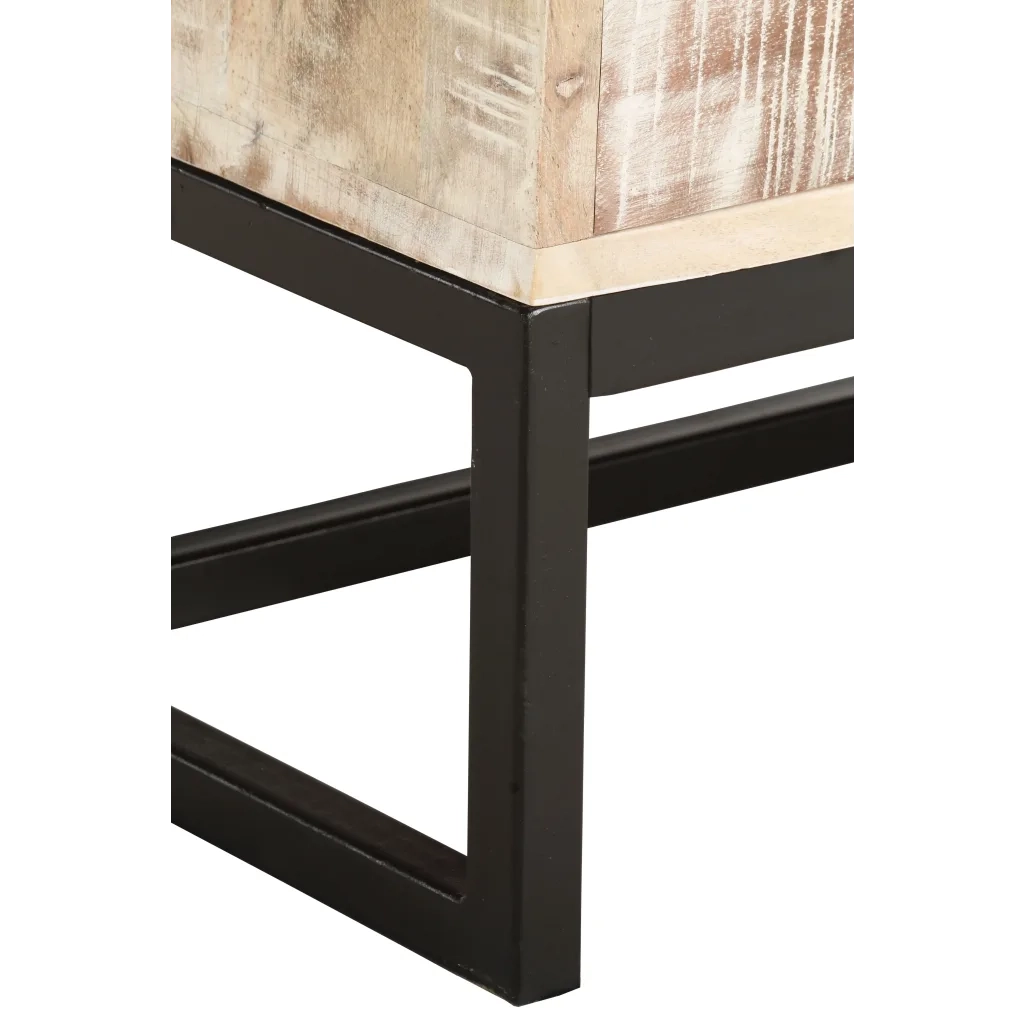Tavolino da CaffÃ¨ Bianco 117x50x30 cm Legno Massello di Acacia cod mxl 59673