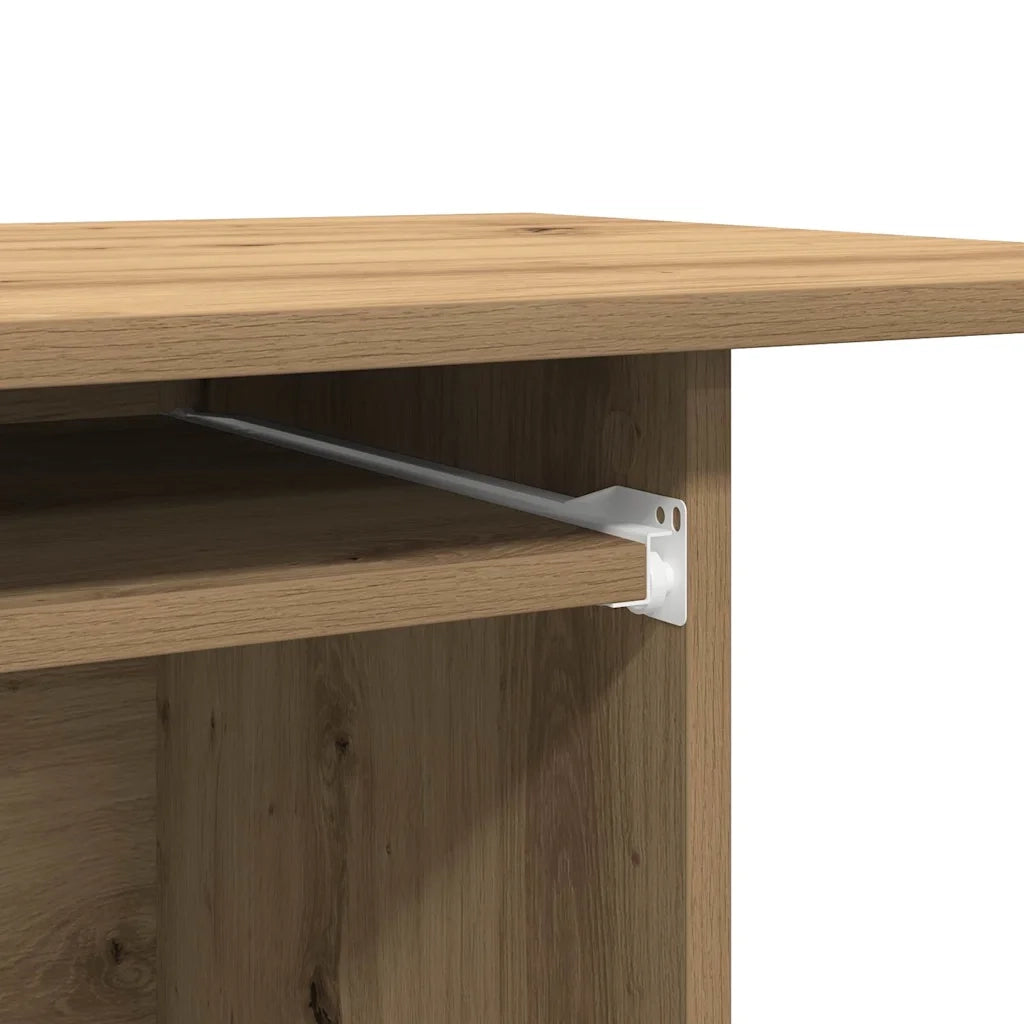 Scrivania Computer Rovere Artigianale Legno Multistrato