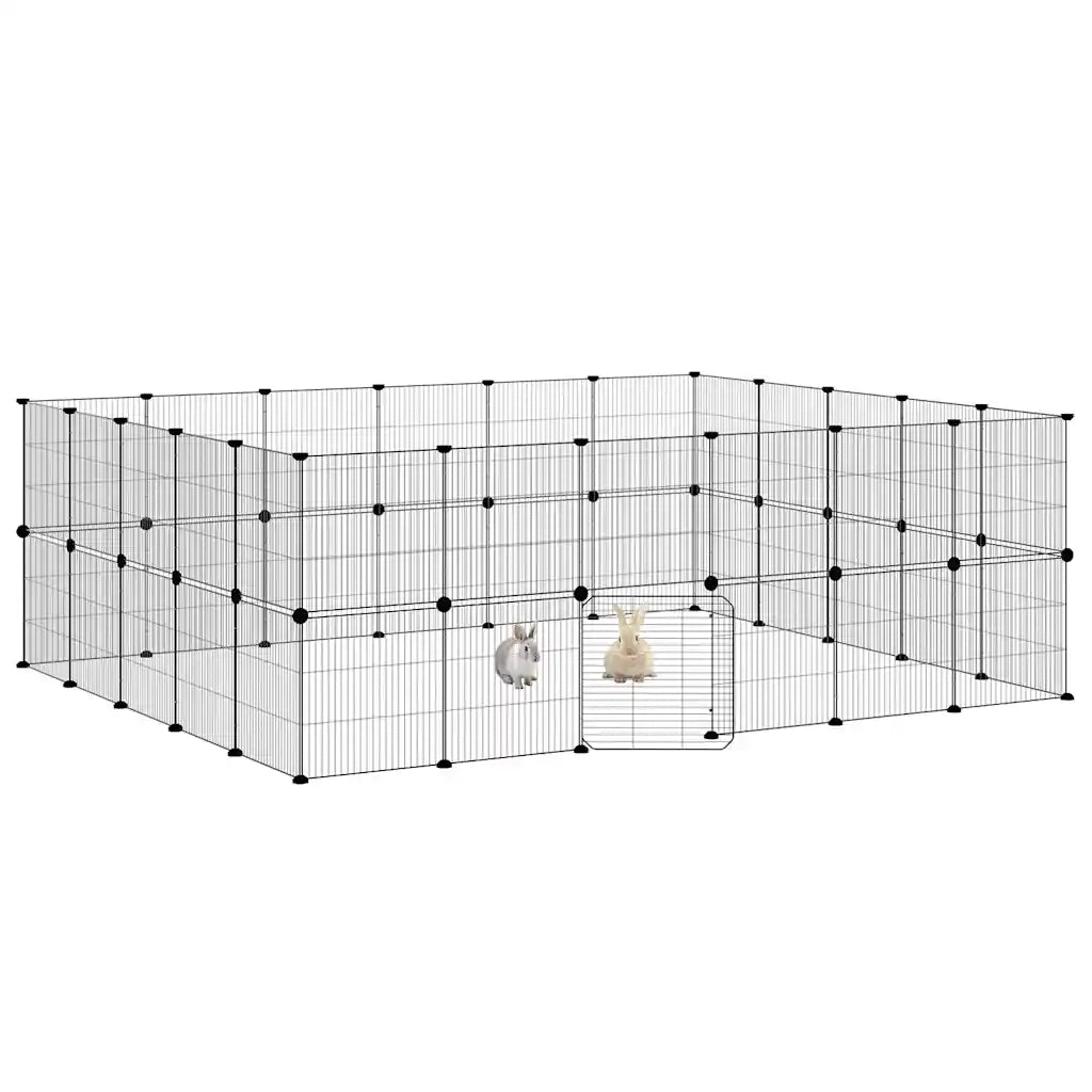 Gabbia per Animali 44 Pannelli con Porta Nera 35x35 cm Acciaio cod mxl 54422