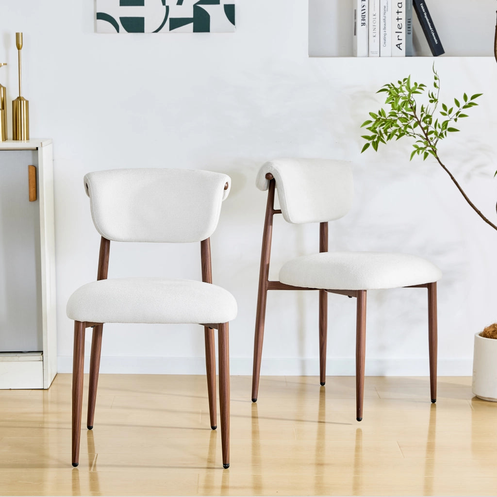 Sedia da Pranzo Imbottita Senza Braccioli con Schienale Curvo ¨C MINIMAL ¨C Tessuto