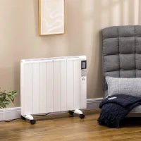 Stufetta Elettrica da 1000/2000W con Timer e Impostazioni di Calore per Stanze max 15 m², 75x31x66.5 cm, Bianco