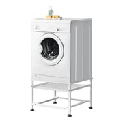 Base Supporto per Lavatrice con Ripiano Estraibile 63 x 54 x 41 cm Carico max. 150 kg - Bianco [en.casa]