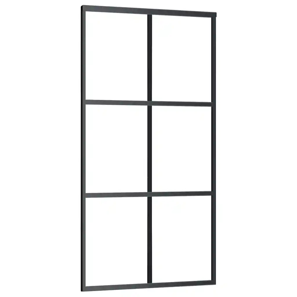 Porta Scorrevole con Ferramenta Nera 102x205 cm in Vetro ESG 3375926