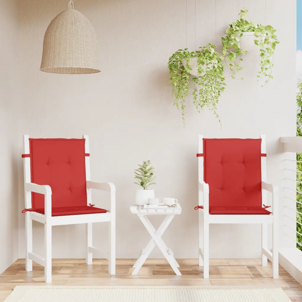 Cuscini per Sedia da Giardino 2 pz | Cuscini per sedie Rossi 100x50x7 cm in Tessuto
