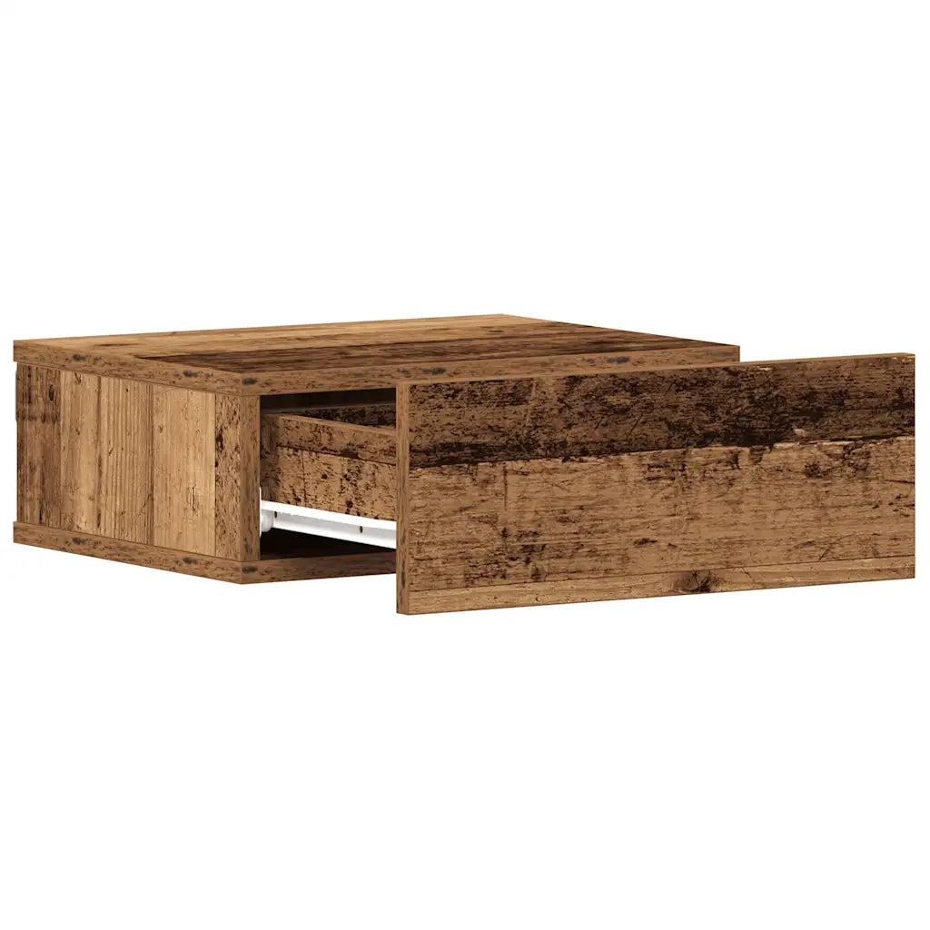 Comodino Pensile-Tavolino da notte Legno Antico 40x30x15 cm in Legno Multistrato