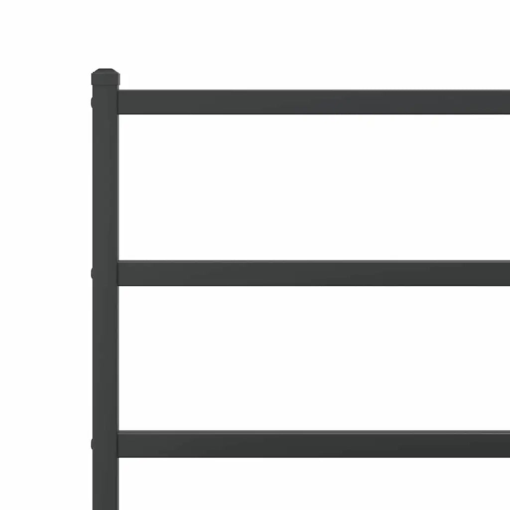 Giroletto con Testiera in Metallo Nero 140x200 cm 355366