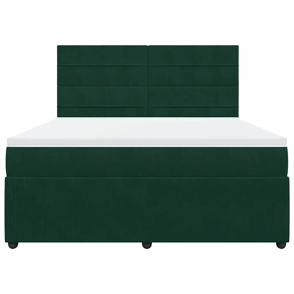 Giroletto a Molle con Materasso Verde Scuro 180x200 cm Velluto 3292409